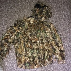 A realtree hunting jacket including face mask